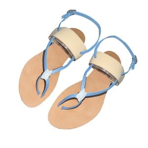 New Resort DTxCaruso Sandali Minimalist Tan Leather Toe Strap Sandal size 9